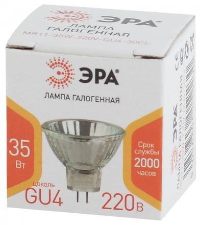Лампа светодиодная GU4-MR11-35W-220V-30 CL (галоген софит 35Вт нейтр GU4). (10/300/12000)