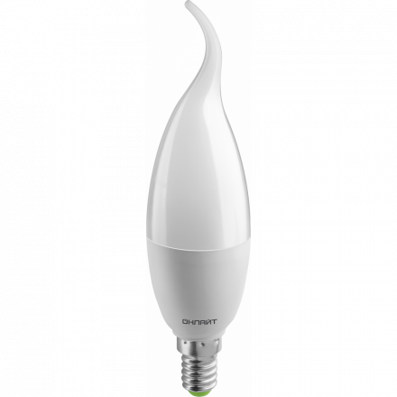 Лампа светодиодная LED 8вт Е14 белый матовая свеча на ветру