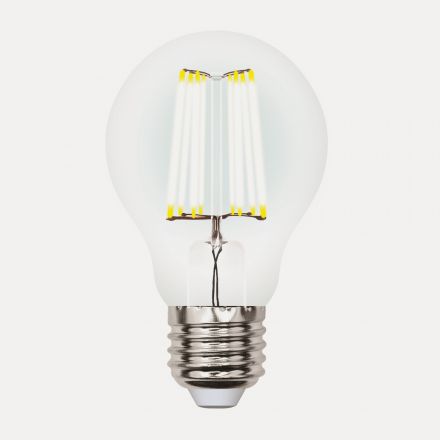 Лампа светодиодная LED 7вт 200-250В форма А диммируемая 630Лм E27 3000К Uniel Air филамент