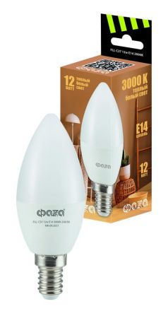 Лампа светодиодная LED 12Вт E14 3000K свеча 230/50 ФАZА