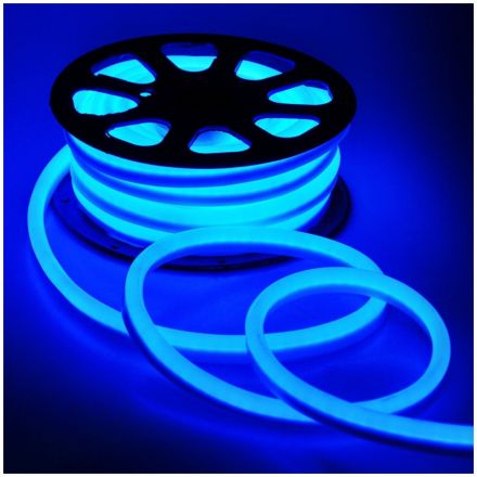 Лента светодиодная ULS-N21-2835-120LED/m-8mm-IP67-220V-8W/m-50M-BLUE бобина