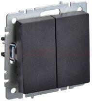 BRITE Выключатель двухклавишный 10А ВС10-2-0-БрЧ черный BRITE Выключатель двухклавишный 10А ВС10-2-0-БрЧ черный