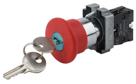 Кнопка LAY5-BS142 Грибок с ключом  крас. d22м       240В 1р