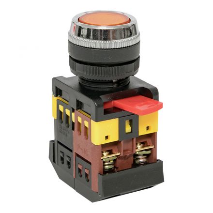 Кнопка ABLFS-22 с подсветкой желтая NO+NC 230В PROxima