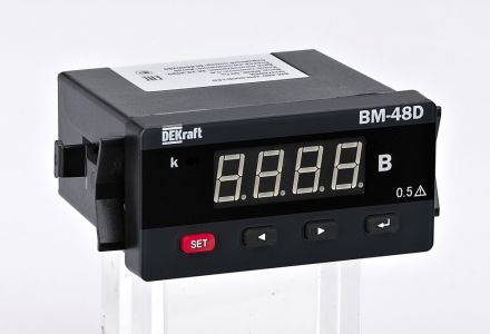 Вольтметр цифровой 96x48мм однофазный, вход 100В, выход DO, LED-дисплей ВМ-48D