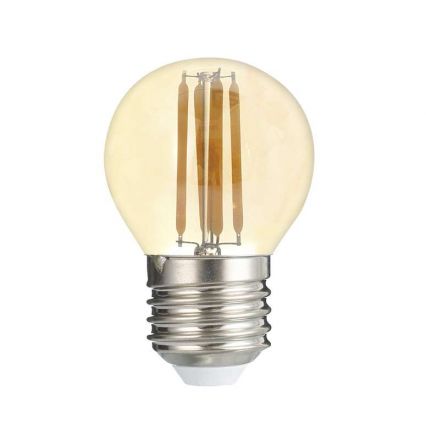 Лампа сетодиодная декоративная LED 6w E27 4000K шар золотой филамент 230/50 Jazzway