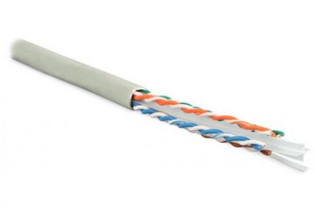 Витая пара UTP U/UTP категория 6 4 пары 23 AWG одножильный LSZH (305м) серый