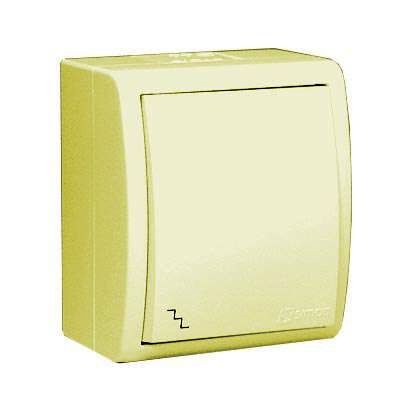 Simon15 Aqua Выключатель проходной (переключатель) с подсветкой IP54 10А 250В винтовой зажим S15A сл. кость
