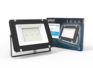 Прожектор светодиодный ДО-200 Вт 24000 Лм 6500К 175-265 В IP65 черный LED Qplus Gauss