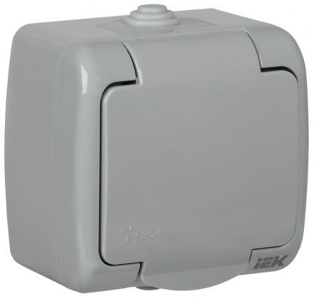 AQUATIC Розетка 1-ая с з/к откр. уст. 16А IP54    РСш12-2-А