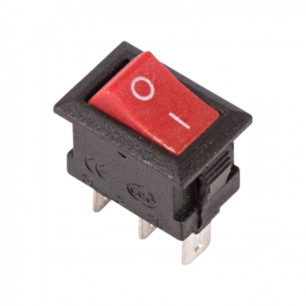 Выключатель клавишный 250V 3А (3с) ON-ON красный  Micro  REXANT