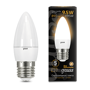 Лампа светодиодная LED 9.5 Вт 890 Лм 3000К теплая Е27 Свеча Black Gauss