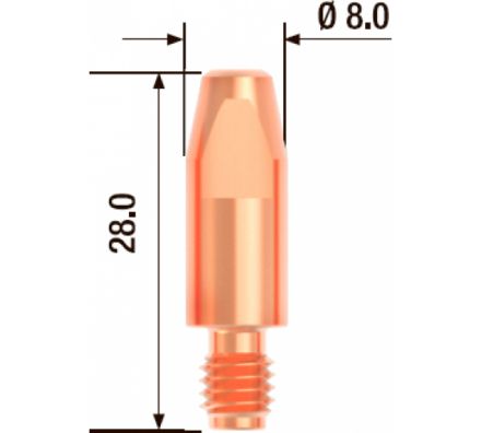 Наконечник контактный M6х28 мм ECU D 0.8 мм (10 шт.)