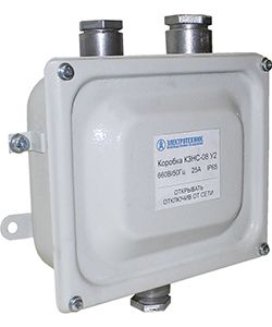 КЗНС-08 У2, 10 зажимов, 3 сальника алюм.  IP65, коробка клеммная с наборными зажимами (ЭТ)