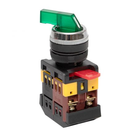 Переключатель ANLC-22 2P зеленый с подсветкой 380В NO+NC
