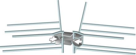 Соединение угловое безвинтовое S6 (25шт.)