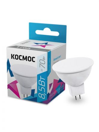 Лампа светодиодная LED 8.5Вт JCDR 220В GU5.3 D50x45 4500K белый 720 лм Космос