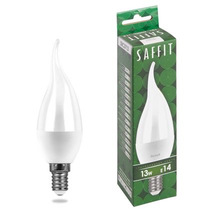 Лампа светодиодная LED 13вт Е14 белый матовая свеча на ветру