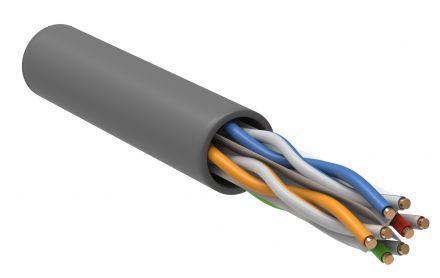 Витая пара U/UTP кат.6 4 пары 23 AWG solid 305м PVC серый ITK