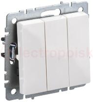 BRITE Выключатель трехклавишный 10А ВС10-3-0-БрБ белый BRITE Выключатель трехклавишный 10А ВС10-3-0-БрБ белый