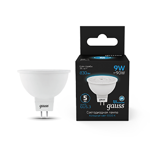 Лампа светодиодная LED 9 Вт 830 Лм 6500К холодная GU5.3 MR16 Black Gauss