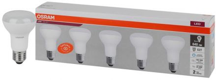 Лампа светодиодная LED 8 Вт E27 6500К 640Лм гриб 220 В (замена 60Вт) OSRAM