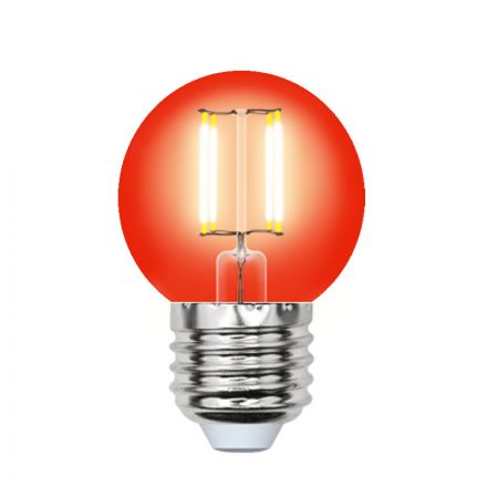 Лампа светодиодная декоративная цветная LED 5вт 200-250В шар 350Лм Е27 КРАСНЫЙ Uniel Air color