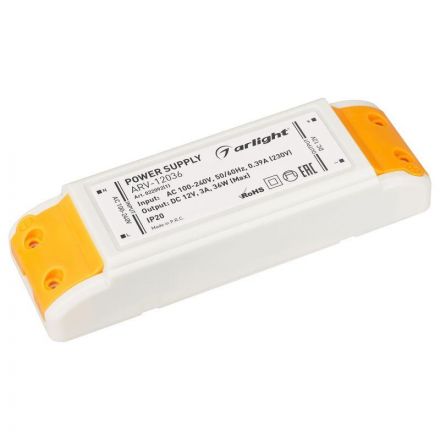 Блок питания ARV-12036 (12V, 3A, 36W) (ARL, IP20 Пластик, 2 года)