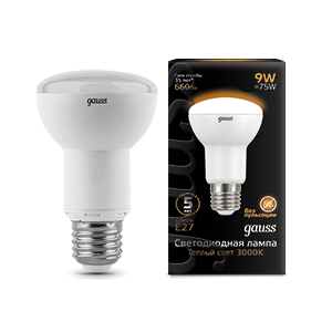 Лампа светодиодная LED 9 Вт 660 Лм 3000К теплая Е27 R63 Black Gauss