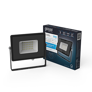 Прожектор светодиодный ДО-30 Вт 3300 Лм 6500К 175-265 В IP65 черный LED Qplus Gauss
