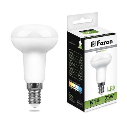 Лампа светодиодная LED зеркальная 7вт Е14 R50 белый