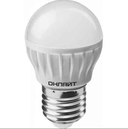 Лампа светодиодная LED 8вт E27 белый матовый шар