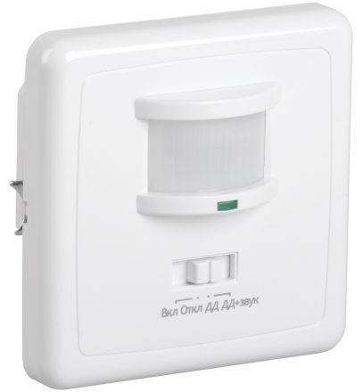 Датчик движения ИК встраиваемый 500w 140 гр. 12м IP20 белый