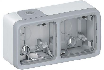 Коробка наружная двухпостовая IP55, горизонтальная, цвет серый