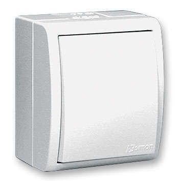 Выключатель одноклавишный, с подсветкой, IP54 10А, 250В, винтовой зажим, S15A, белый