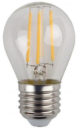 Лампа светодиодная F-LED P45-9w-827-E27  (филамент, шар, 9Вт, тепл, E27) (10/100/4000) ЭРА