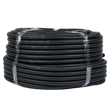 Труба гофр. ПНД Plast с зондом d25мм (25м.) черная EKF PROxima