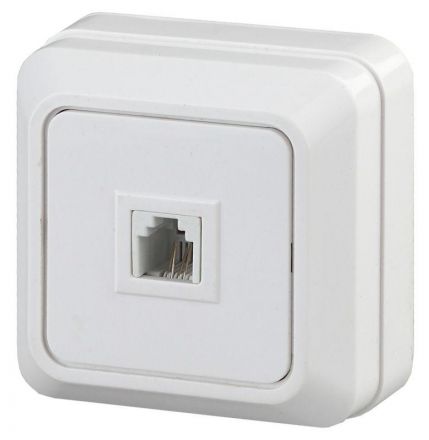 Розетка телефонная RJ11, ОУ, Quadro, белый, 2-302-01