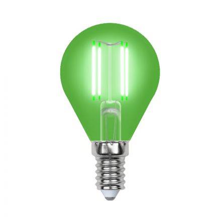 Лампа светодиодная декоративная цветная LED 5вт 200-250В шар 350Лм Е14 ЗЕЛЕНЫЙ Uniel Air color