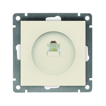 Розетка компьютерная одноместная UNIVersal серия Афина, с/у, 1А, RJ45, белая (еврослот)