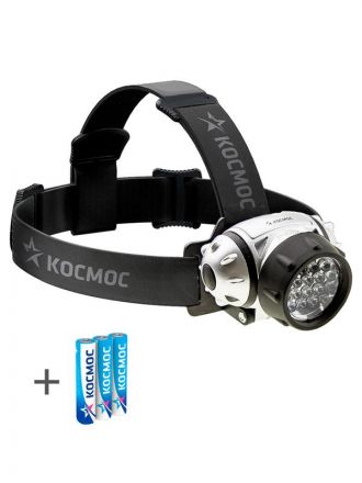 Фонарь налобный KOC-H14-LED, 14 LED, 3 батарейки ААА,  130Lm, Космос