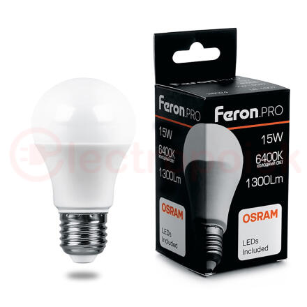 Лампа светодиодная LED 15вт Е27 дневной Feron.PRO