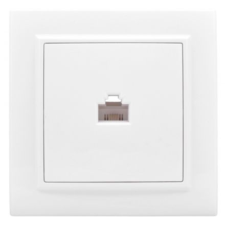 Розетка Минск RJ-45 1-местная СП белая Basic