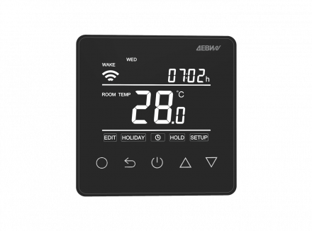 Терморегулятор для теплого пола ДЕВИ Prime программируемый, c Wi-Fi, с комбинацией датчиков, черный, 16А