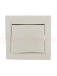 Выключатель одноклавишный, с бежевой вставкой Выключатель одноклавишный, с бежевой вставкой