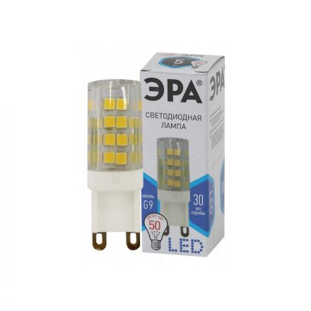 Лампы СВЕТОДИОДНЫЕ СТАНДАРТ LED JCD-5W-CER-840-G9 ЭРА (диод, капсула, 5Вт, нейтр, G9)