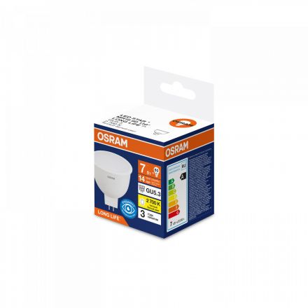 Лампа светодиодная 7 Вт 700Лм 2700К GU5.3 170-250В OSRAM LONG LIFE