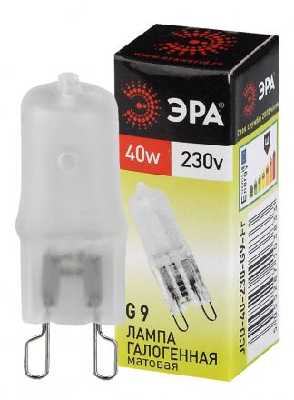 Лампа галогенная G9-JCD-40-230V-FR ЭРА (галоген, капсула мат., 40Вт, нейтр, G9)