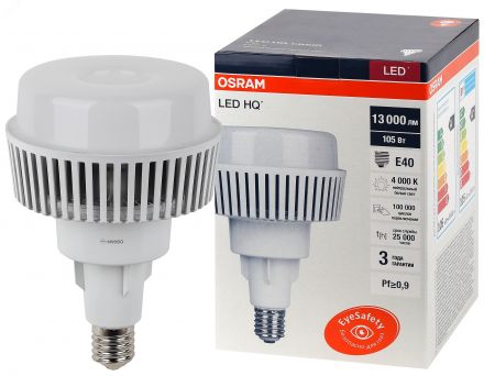 Лампа светодиодная LED HQ 160Вт E40  (замена 400Вт) холодный белый OSRAM