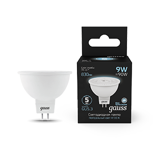 Лампа светодиодная LED 9 Вт 830 Лм 4100К белая GU5.3 MR16 Black Gauss